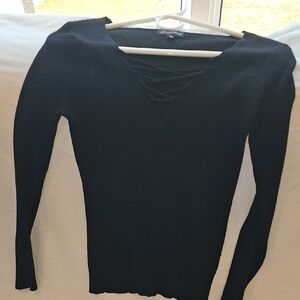 Ambiance Black V-Neck Sweater